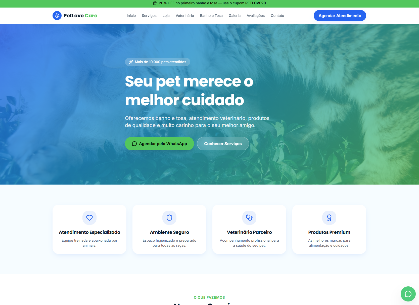 Preview do projeto PetLoveCare